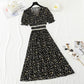 Robe vintage française en mousseline de soie à volants 4885