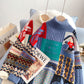 Weihnachtsschwestern-Pullover mit Stehkragen, neues Stricktop 4924