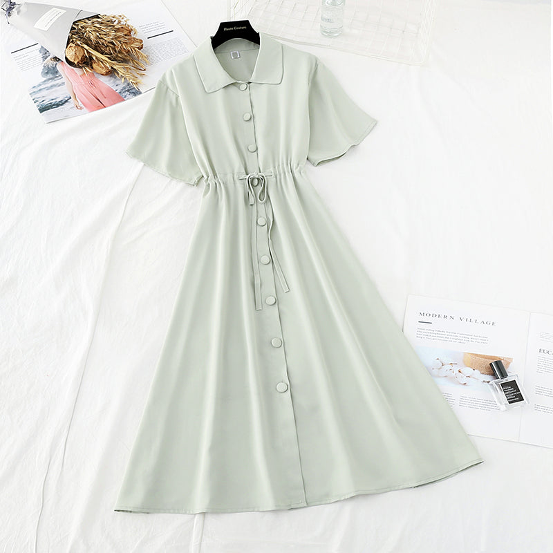 Leichtes, wind- und schneegesponnenes Kleid mit schmaler Taille 4685