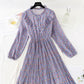 New knee pleated Floral Dress  4575