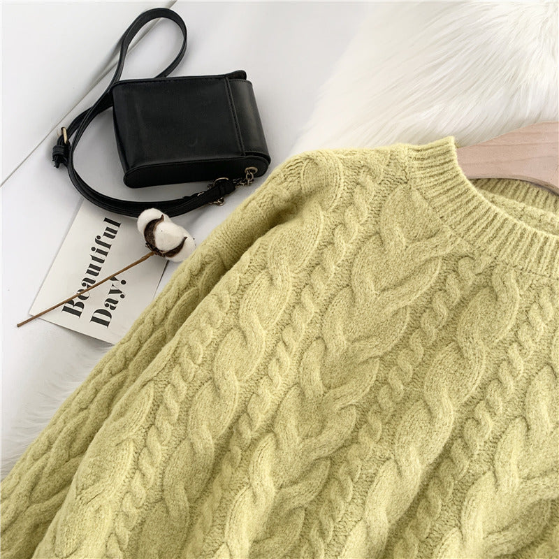 Retro chelizi red Japanese lazy style sweater  4921