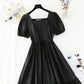 New style bubble sleeve French retro minority temperament fairy skirt  4847