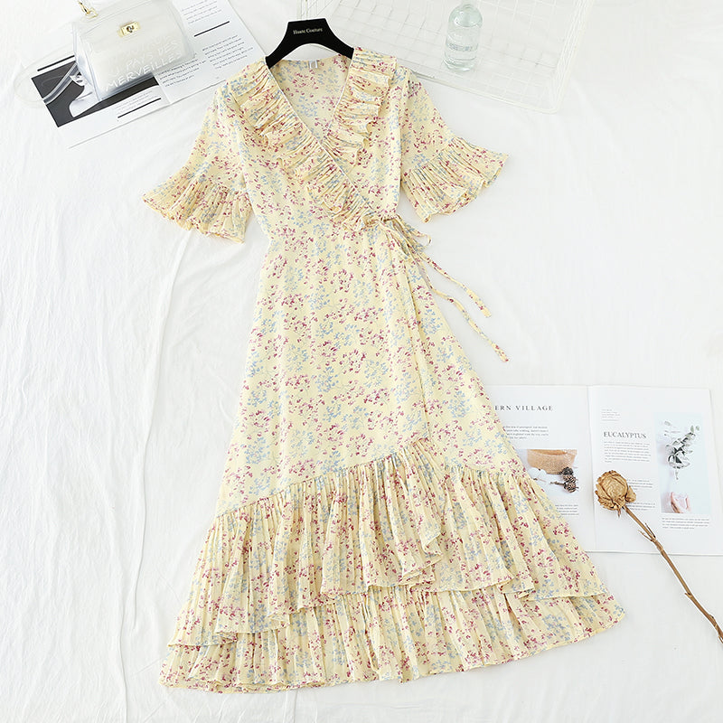 The new one-piece Ruffle Skirt shows thin temperament by closing the waist  4662
