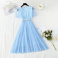 Long lace mesh skirt with slim waist  4895