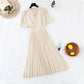 French retro pleated skirt with slim waist  4663