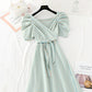 New style temperament, slim waist, cotton linen skirt, French long skirt  4628