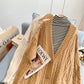 Lazy wind twist long sweater coat female  4927