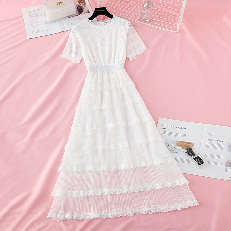 New style goddess of temperament waist slim French long skirt  4681