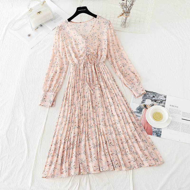 Neu Teepause Feenrock Retro Minderheit Chiffon Kleid 4826