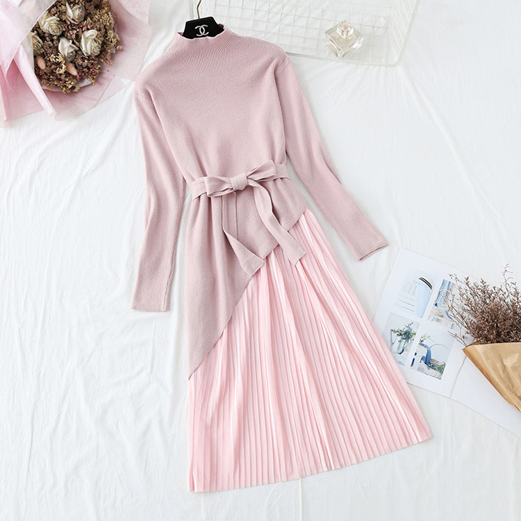 New beveled sweater + velvet skirt  4468