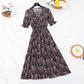 The new waist is slim, Bubble Sleeve Chiffon Skirt, French retro long skirt  4594