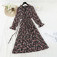 The new French retro minority dress has a drawcord at the waist  4572