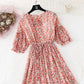 New lace up waistband shows thin French retro skirt fairy super fairy series  4586