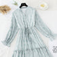 Long sleeved floral dress French Retro  4701