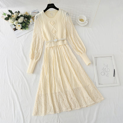 New patchwork lace backed dress  4431