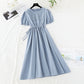 Neues feenhaftes Super-Xiansen-Vintage-Kleid mit Taillenverschluss 4517