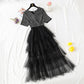 French minority skirt V-neck Sequin slim temperament  4455