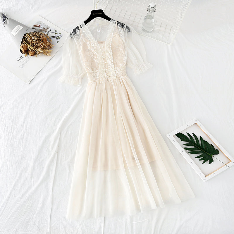 Die neue Taille ist schmal und sanftes Windnetzkleid 4392
