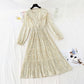 New knee pleated Floral Dress  4575
