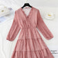 New Ruffle French Vintage chiffon skirt long  4537