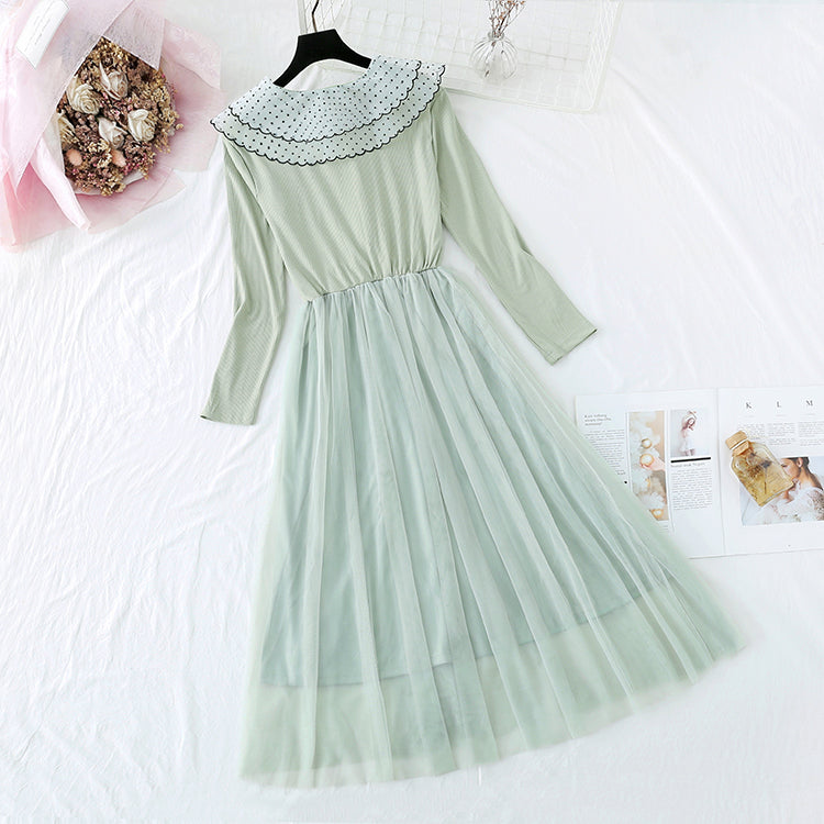 Alterndes Babykragenkleid weiblich Französisch erste Liebe kleiner Duft 4303