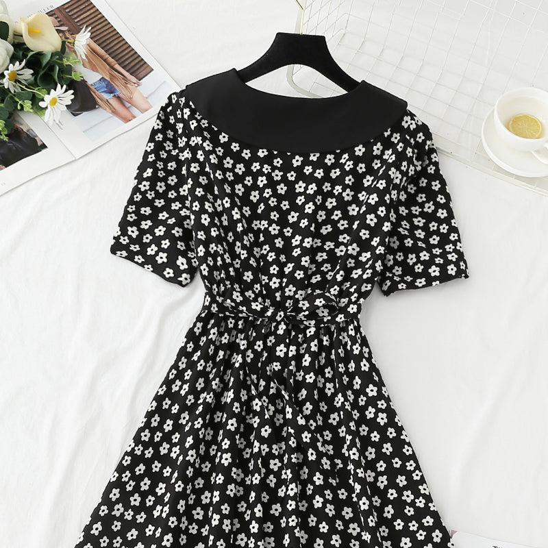 French waist closing chiffon skirt temperament skirt  4276