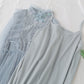 Dreidimensionales Blumenspitzenkleid aus schwerer Industrie im französischen Stil 4325