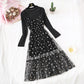 French minority pentagonal star mesh suit skirt  4467