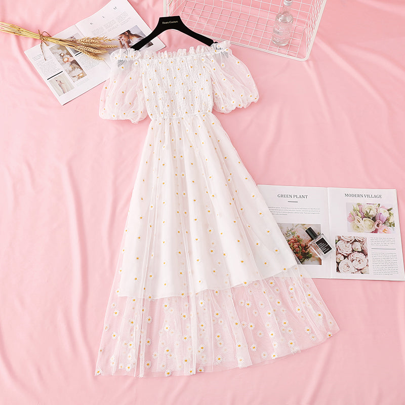 New off shoulder French Vintage Goddess Dress  4393