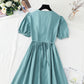 New French bow princess skirt bubble sleeve small skirt long  4247