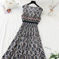 Long skirt with slim waist and French retro national style beach skirt  4126