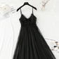 Französisch süßes Mesh-Kleid Temperament kleiner schwarzer Rock mit geschlossener Taille 4423