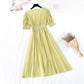 Super Fairy Bubble Ärmel sanfter Wind hohe Taille dünnes Temperament Kleid 4209