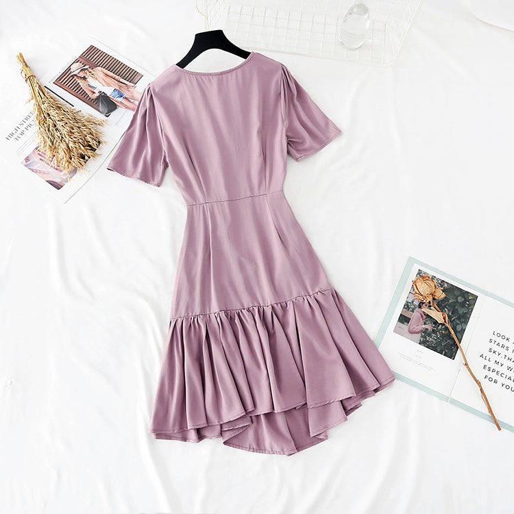 Gentle wind drawstring Ruffle fishtail skirt  4151