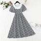 New French bubble sleeve princess skirt length style temperament  4256