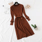 Celebrity style long sleeve knitted dress  3927