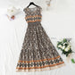 Long skirt with slim waist and French retro national style beach skirt  4231