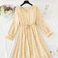 Chiffon floral dress with slim waist and gentle lady skirt  4091