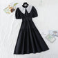 New style baby collar French waist closing skirt with thin temperament  4165