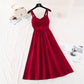 Suspender dress, French retro temperament, slim waist, Sen skirt  4501