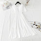 French square neck bubble sleeve fairy skirt with thin temperament  4241