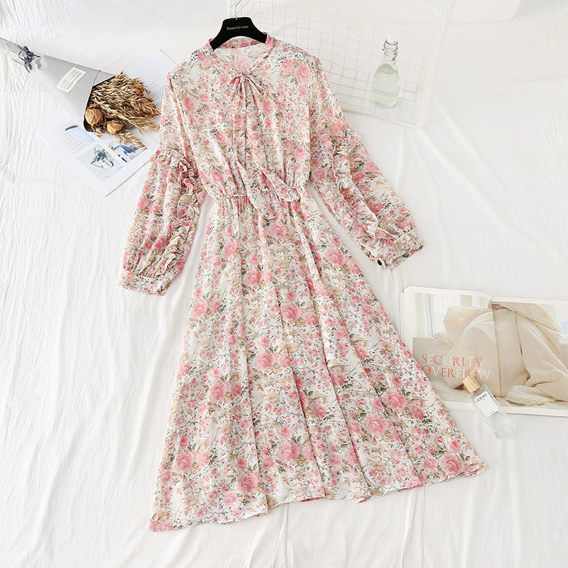 The new lace up chiffon skirt is thin and gentle, with a skirt inside  4060