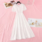 Close waist to show thin temperament French gentle skirt  4178