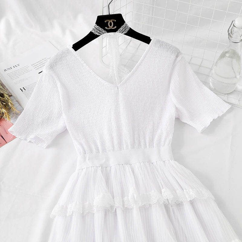 Popular cake lace gauze dress  4327