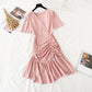 Gentle wind drawstring Ruffle fishtail skirt  4151