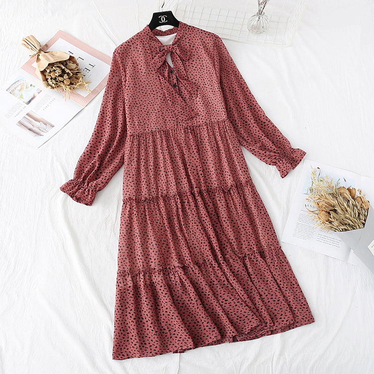 French retro loose bottomed doll long skirt A-line skirt  3984