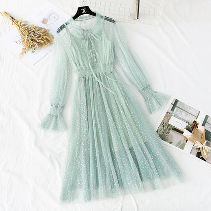 Feen Netzkleid Retro bunte Sterne 3941