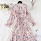 New women's slim skirt pleated fungus floral skirt  4084