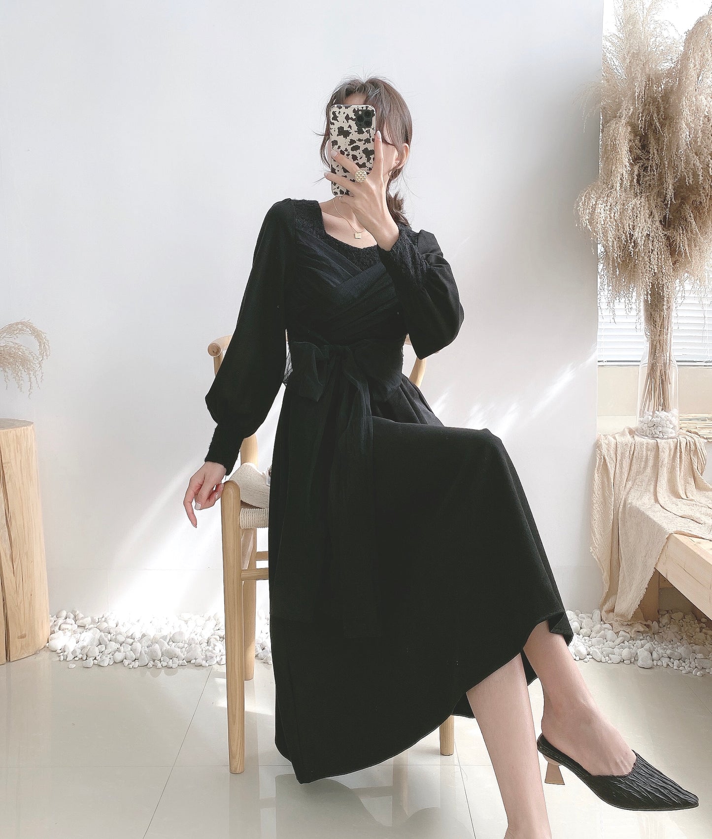 Gauze bow shows thin temperament slim skirt children 4074