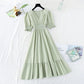 Skirt with slim waist, French fairy Sen long skirt  4164